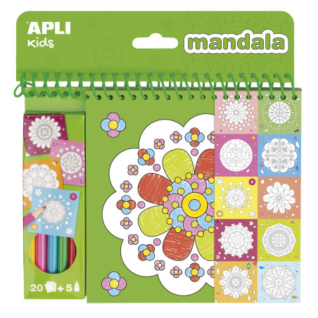 Kolorowanka z kredkami Apli Kids - Mandala