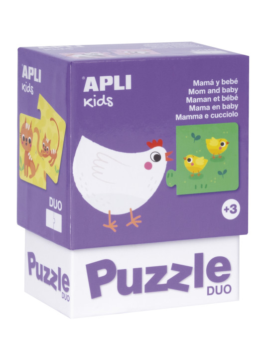 Puzzle dwuczęściowe Apli Kids - Mamy i ich dzieci 3+