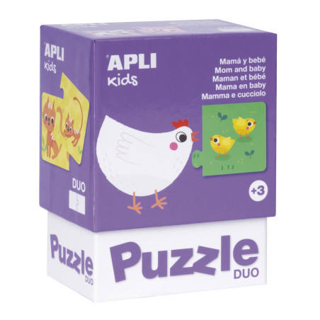 Puzzle dwuczęściowe Apli Kids - Mamy i ich dzieci 3+