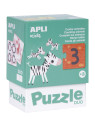 Puzzle dwuczęściowe Apli Kids - Liczenie zwierzątek 3+