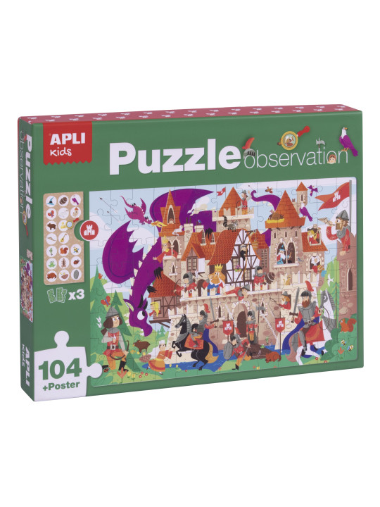 Puzzle obserwacyjne Apli Kids - Zamek 104 el.5+