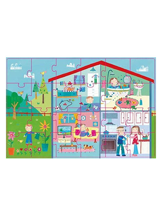 Puzzle w kartonowym domku Apli Kids - W domu 3+