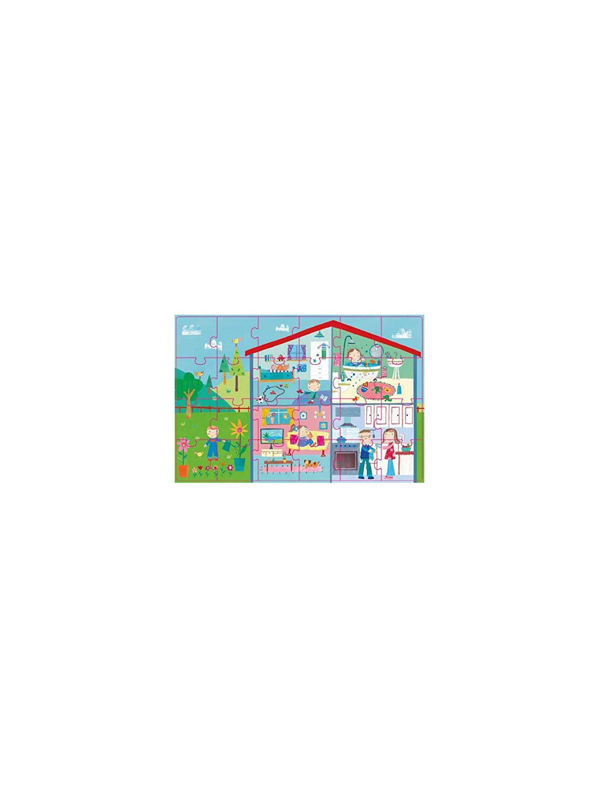 Puzzle w kartonowym domku Apli Kids - W domu 3+