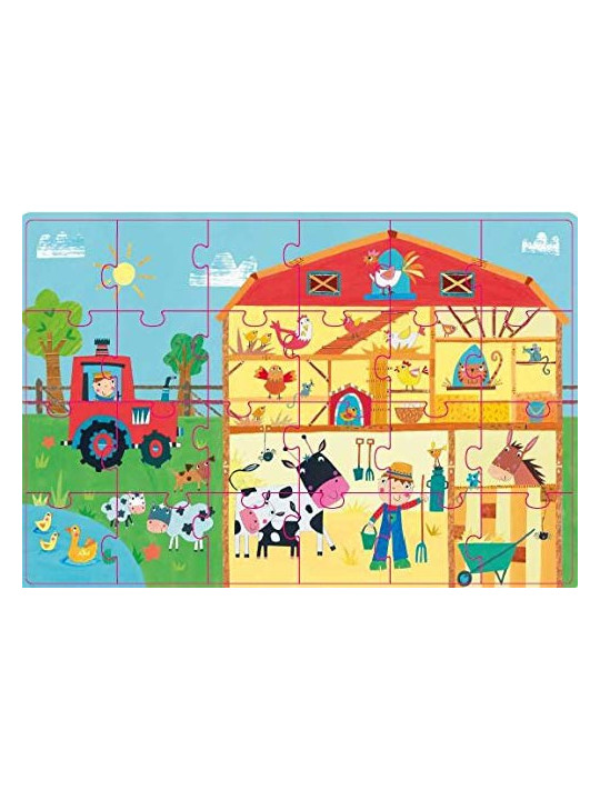 Puzzle w kartonowym domku Apli Kids - Na wsi 3+