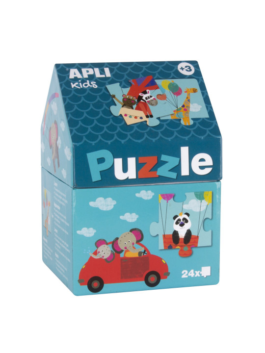 Puzzle w kartonowym domku Apli Kids - Safari 3+