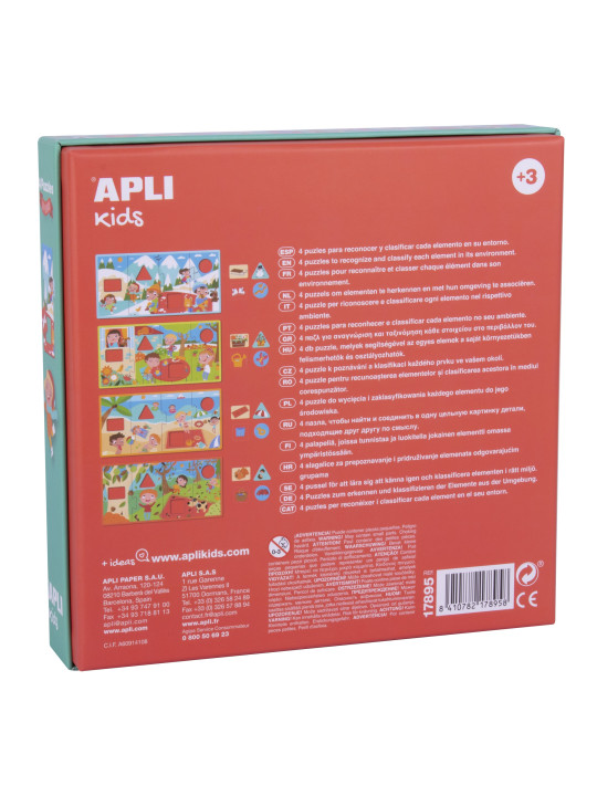 Puzzle 4 układanki Apli Kids - Cztery pory roku 3+