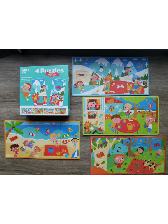 Puzzle 4 układanki Apli Kids - Cztery pory roku 3+