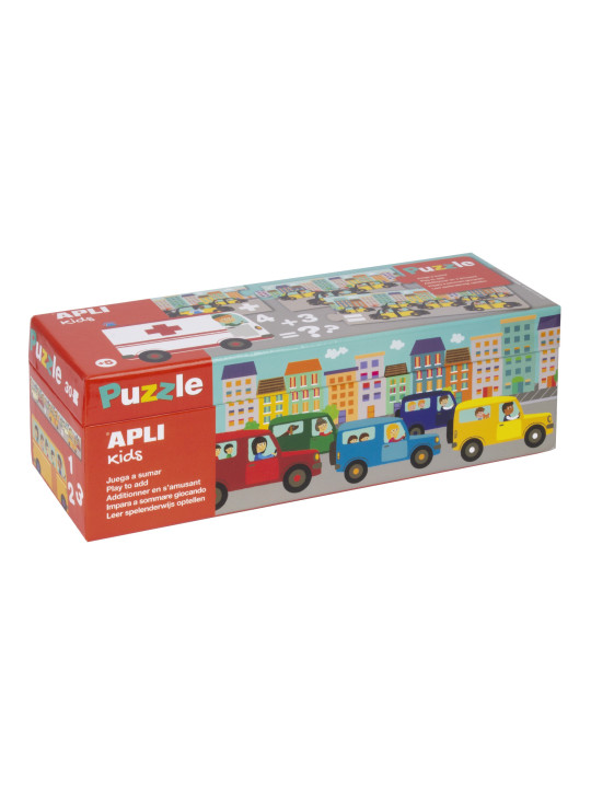 Puzzle do nauki dodawania Apli Kids - Autka 5+