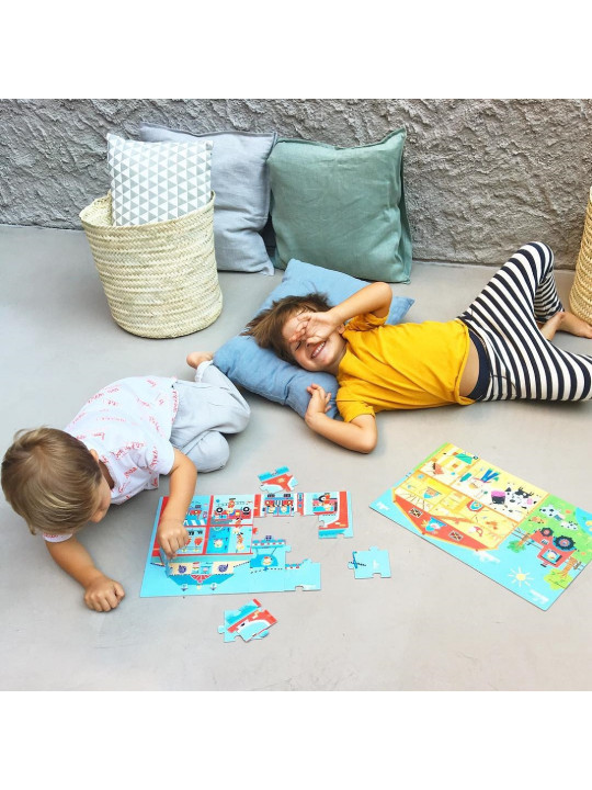 Puzzle w kartonowym domku Apli Kids - Na wsi 3+