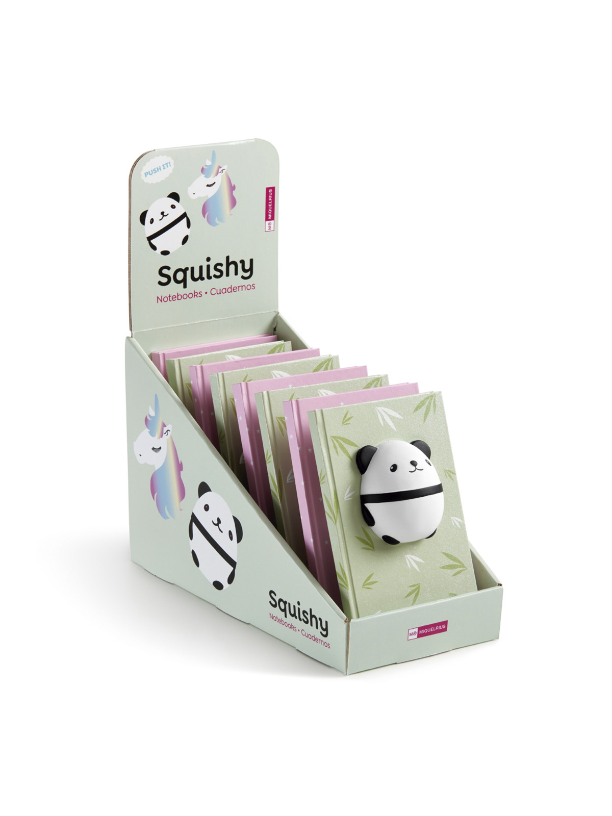 Notatnik A5 z miękką figurką Squishy Miquelrius DISPLAY 8 SZT.