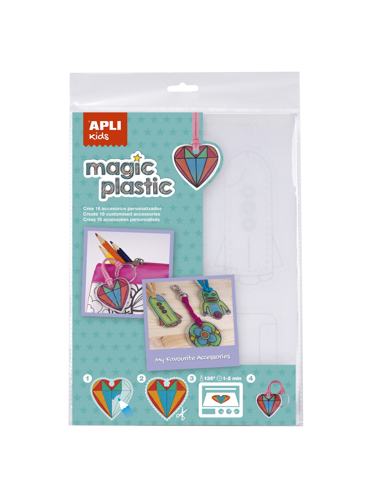 Magiczny, przezroczysty plastik Apli Kids - 4 arkusze