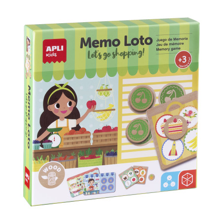 Drewniana gra Apli Kids - Memo Lotto Zakupy