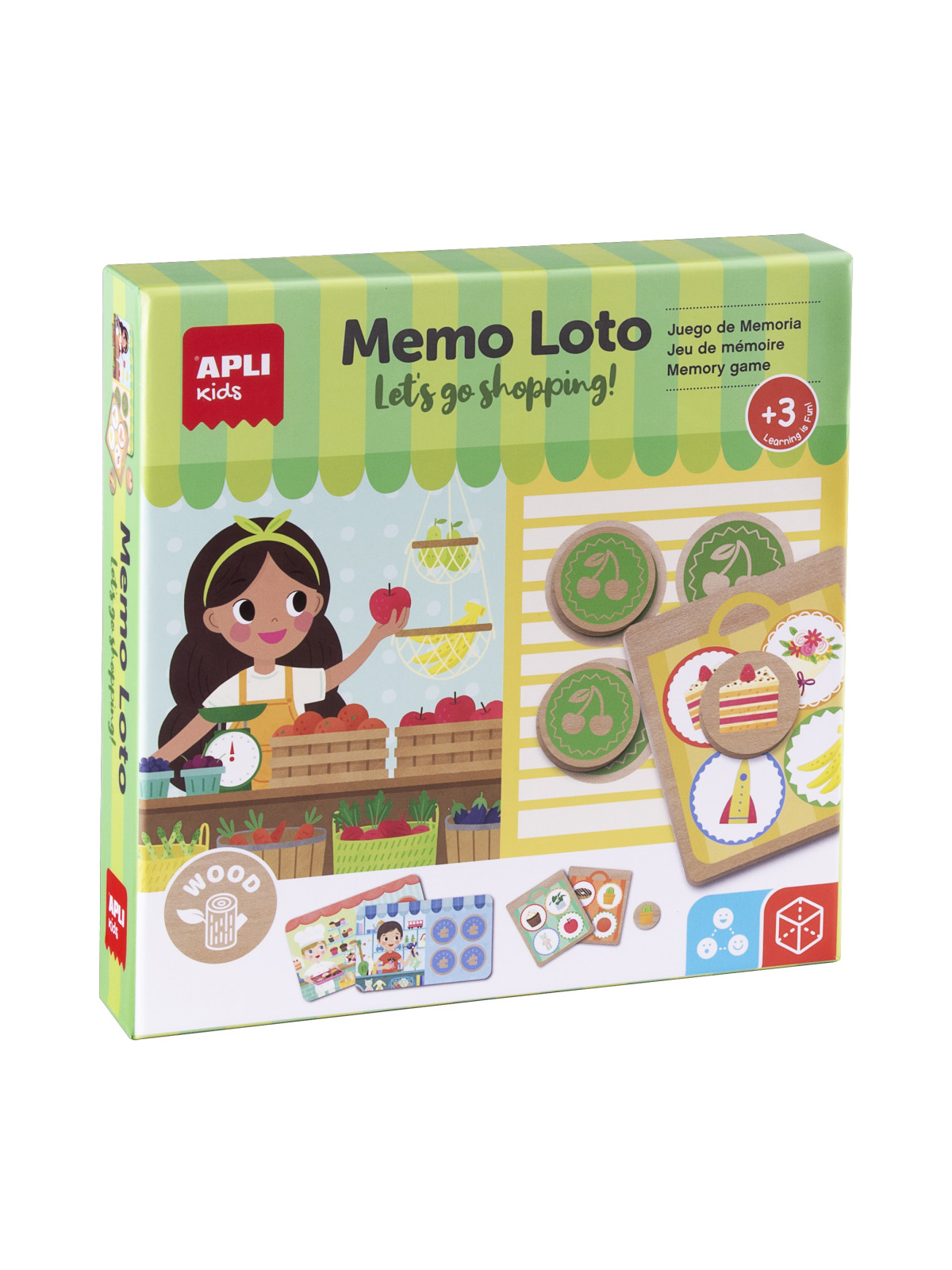 Drewniana gra Apli Kids - Memo Lotto Zakupy