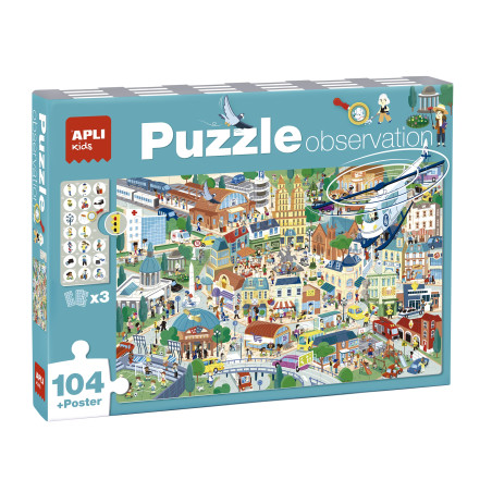 Puzzle obserwacyjne Apli Kids - Miasto 104 el.5+