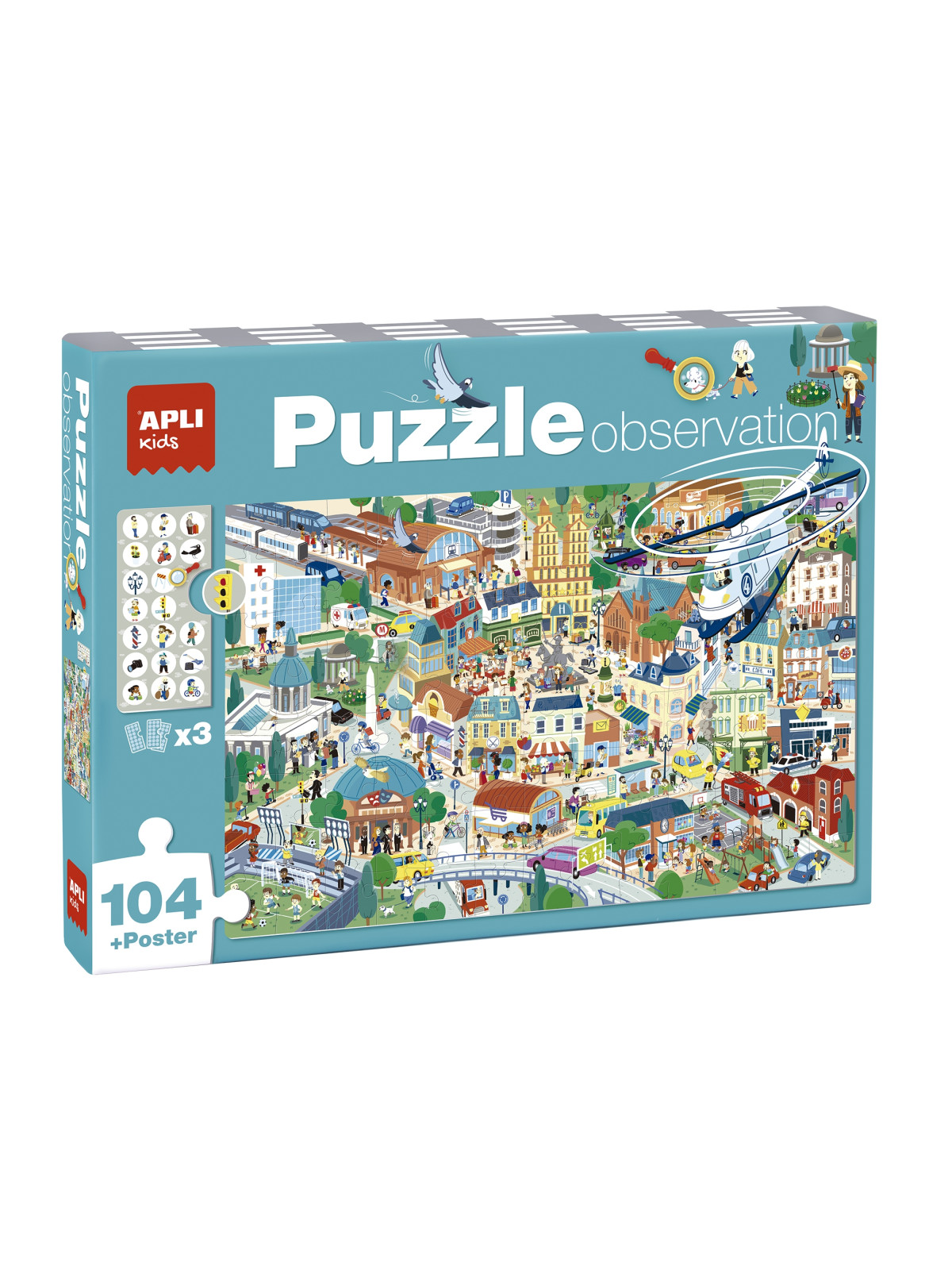 Puzzle obserwacyjne Apli Kids - Miasto 104 el.5+