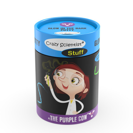 Mini eksperymenty The Purple Cow - Sprytna plastelina świecąca w ciemności