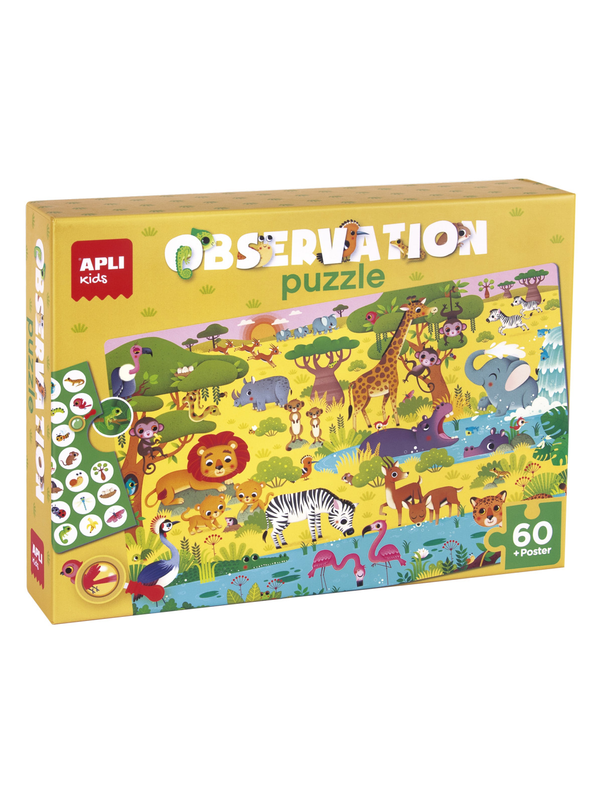 Puzzle obserwacyjne Apli Kids - W dżungli 60 el.4+