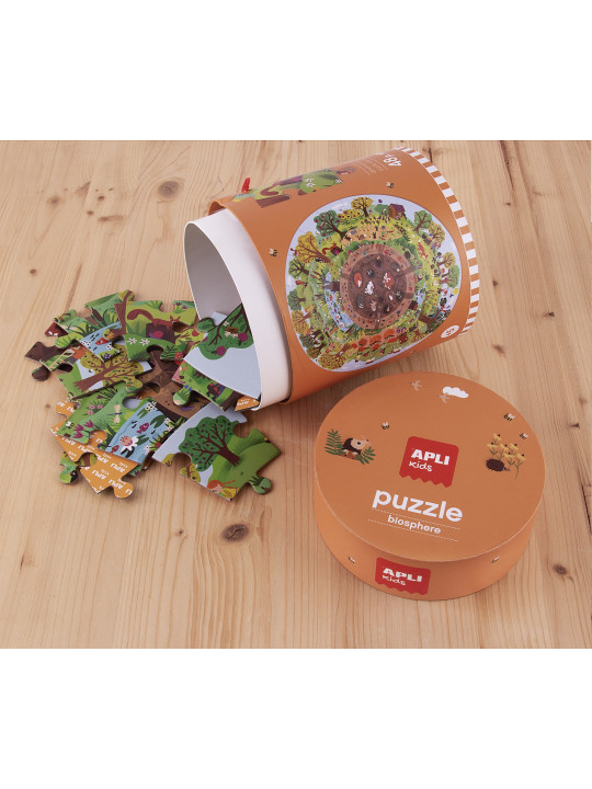 Puzzle okrągłe w tubie Apli Kids - Biosfera 5+