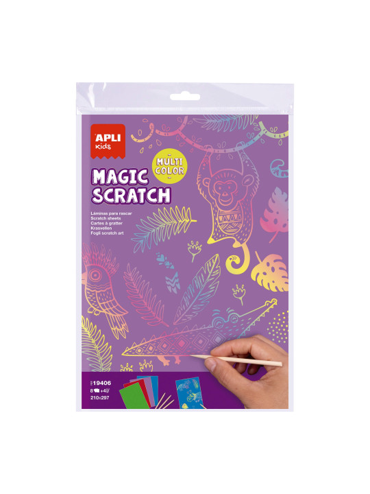 Zestaw wydrapywanek Apli Kids - Magic Scratch Colors A4