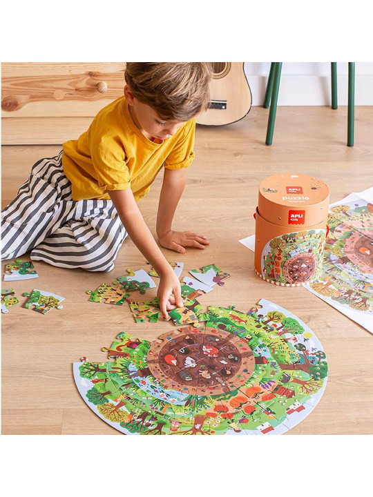 Puzzle okrągłe w tubie Apli Kids - Biosfera 5+