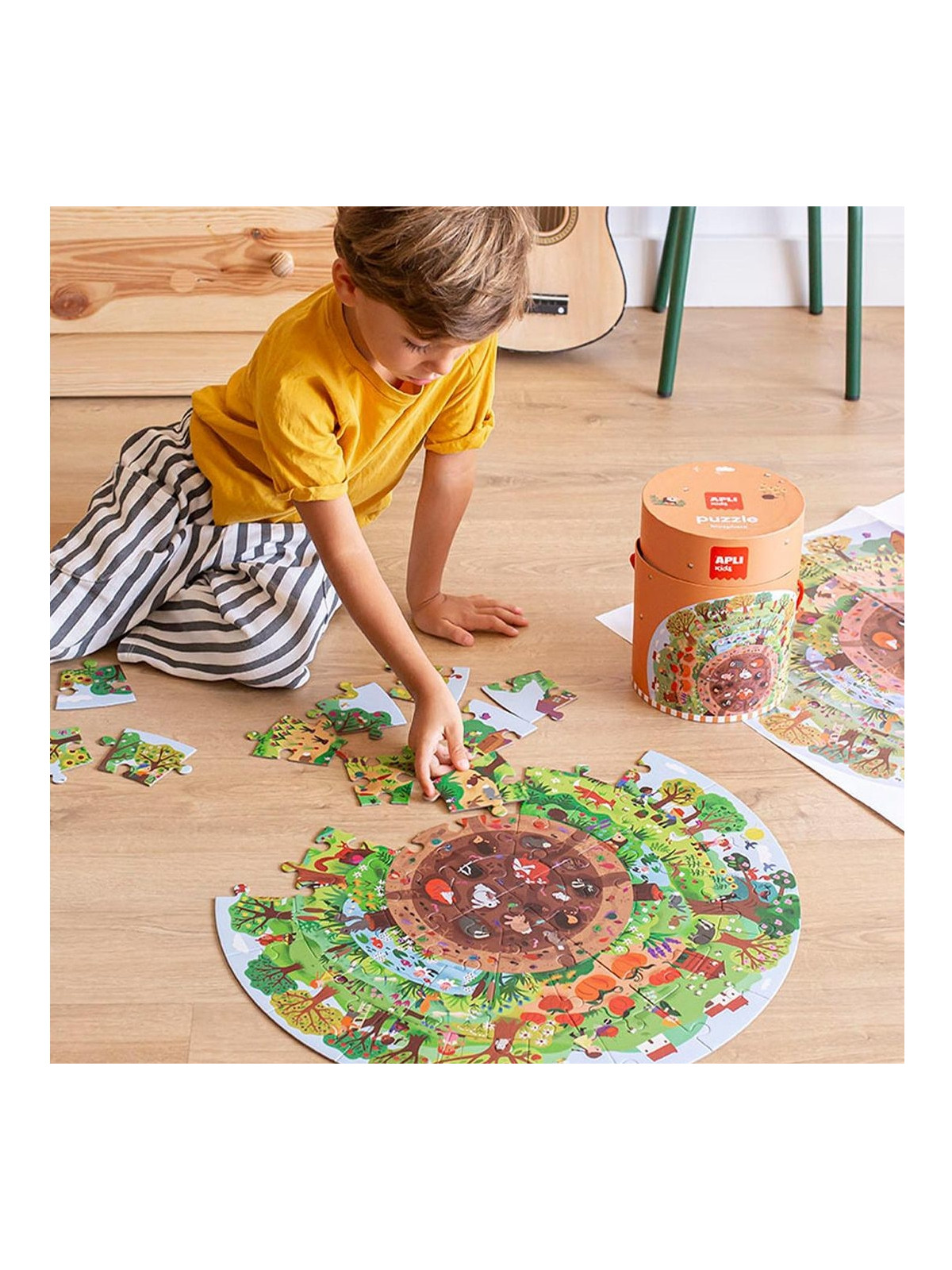 Puzzle okrągłe w tubie Apli Kids - Biosfera 5+