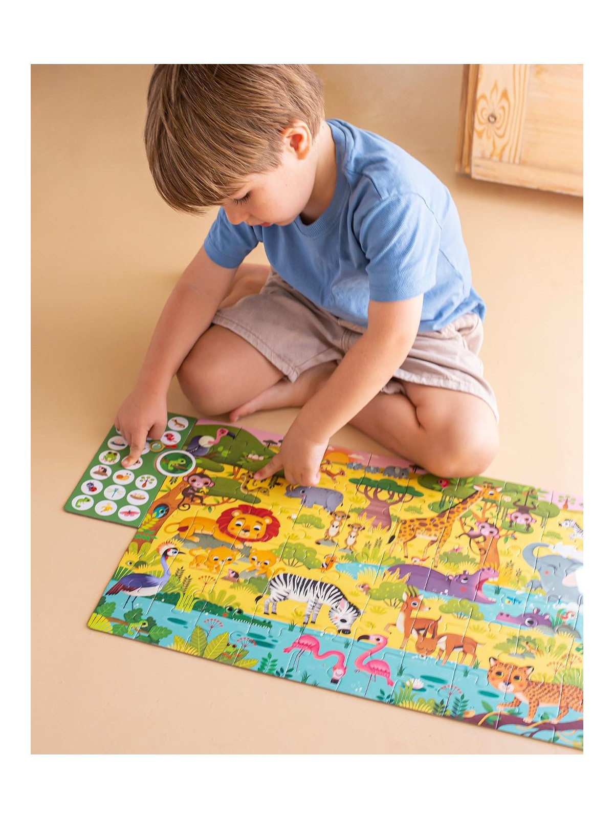 Puzzle obserwacyjne Apli Kids - W dżungli 60 el.4+