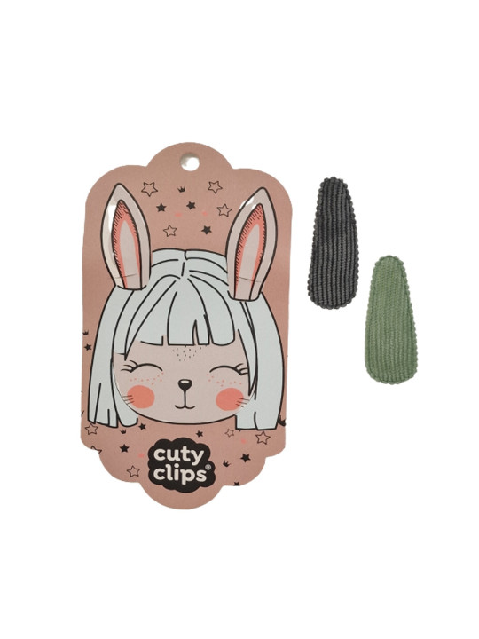 Spinki do włosów Cuty Clips Snails - Bunny Ears Grey-Green