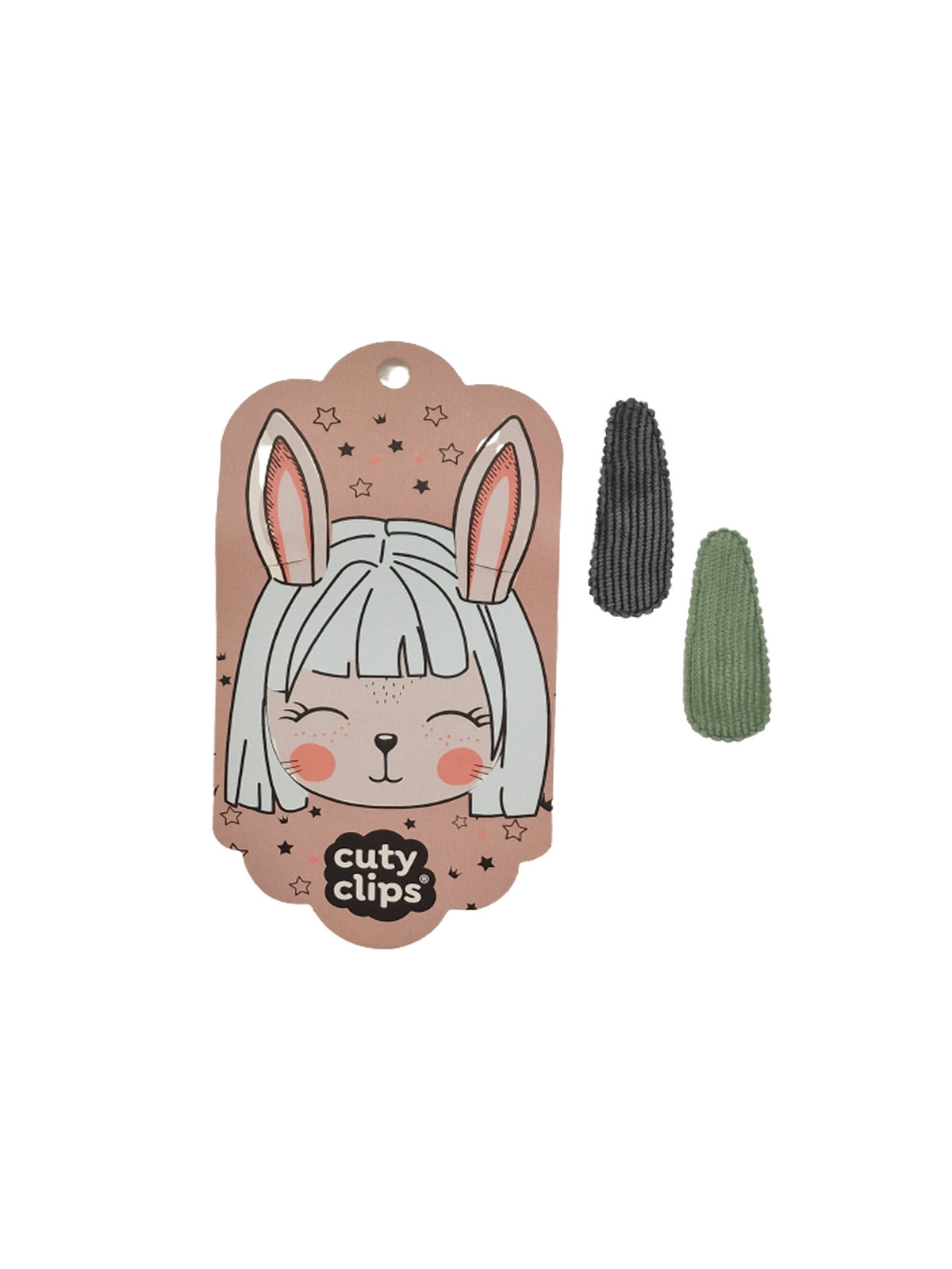 Spinki do włosów Cuty Clips Snails - Bunny Ears Grey-Green