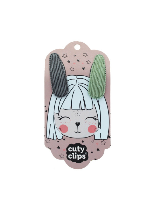 Spinki do włosów Cuty Clips Snails - Bunny Ears Grey-Green