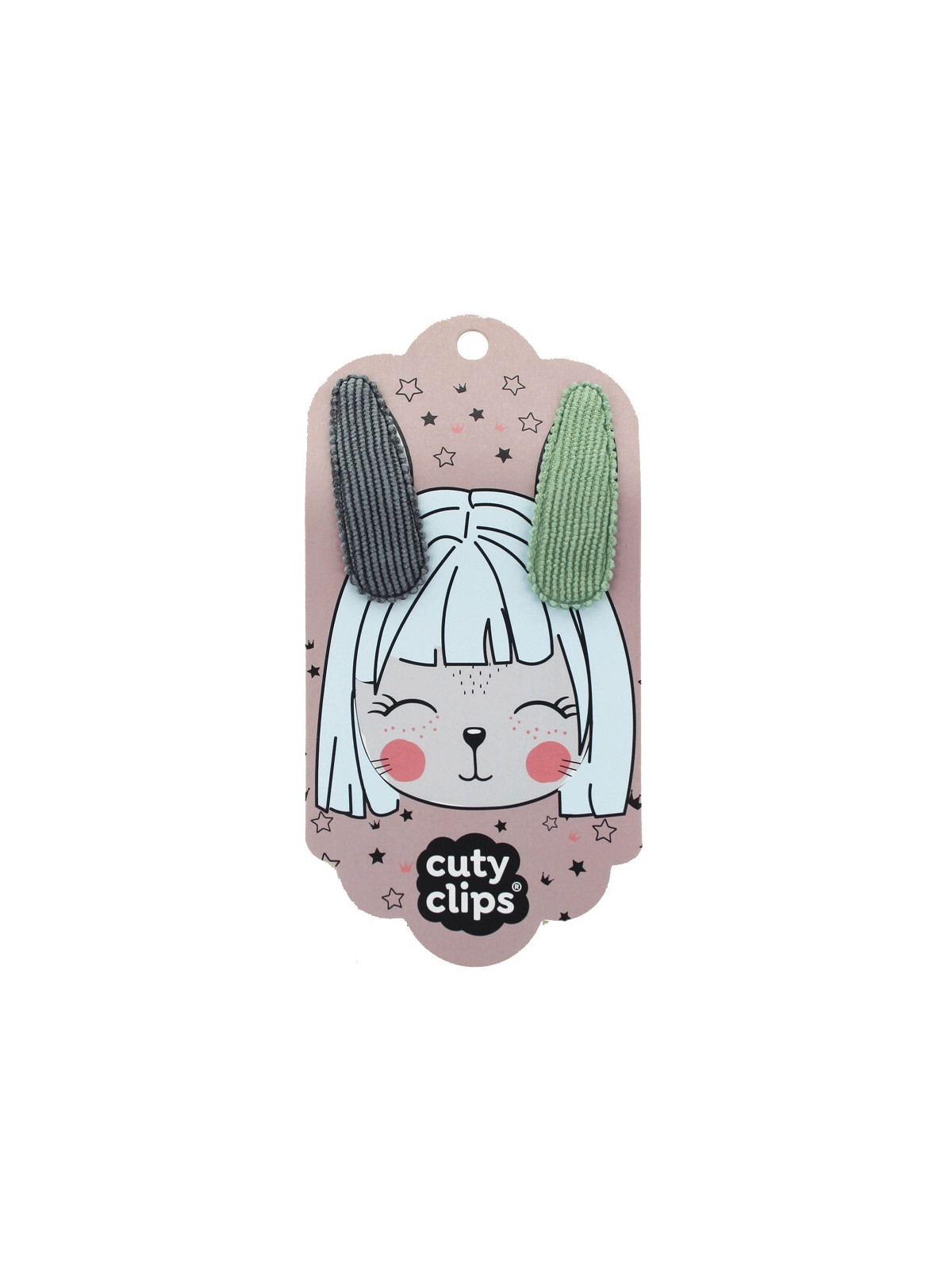 Spinki do włosów Cuty Clips Snails - Bunny Ears Grey-Green