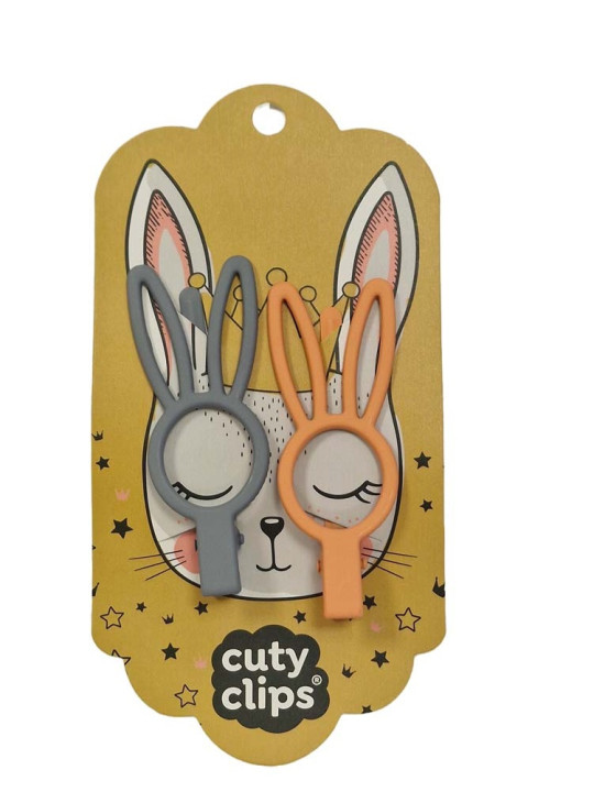 Spinki do włosów Cuty Clips Snails - Bunny Eyes Grey-Orange