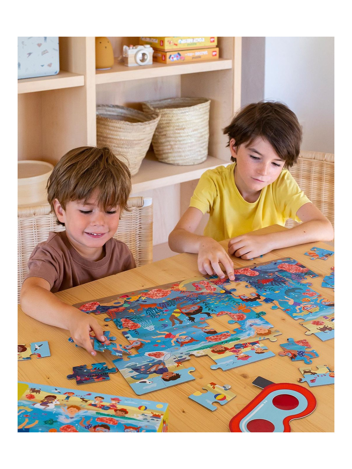 Puzzle z magicznymi okularami Apli Kids - Plaża 4+