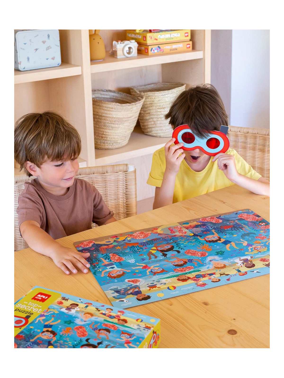 Puzzle z magicznymi okularami Apli Kids - Plaża 4+