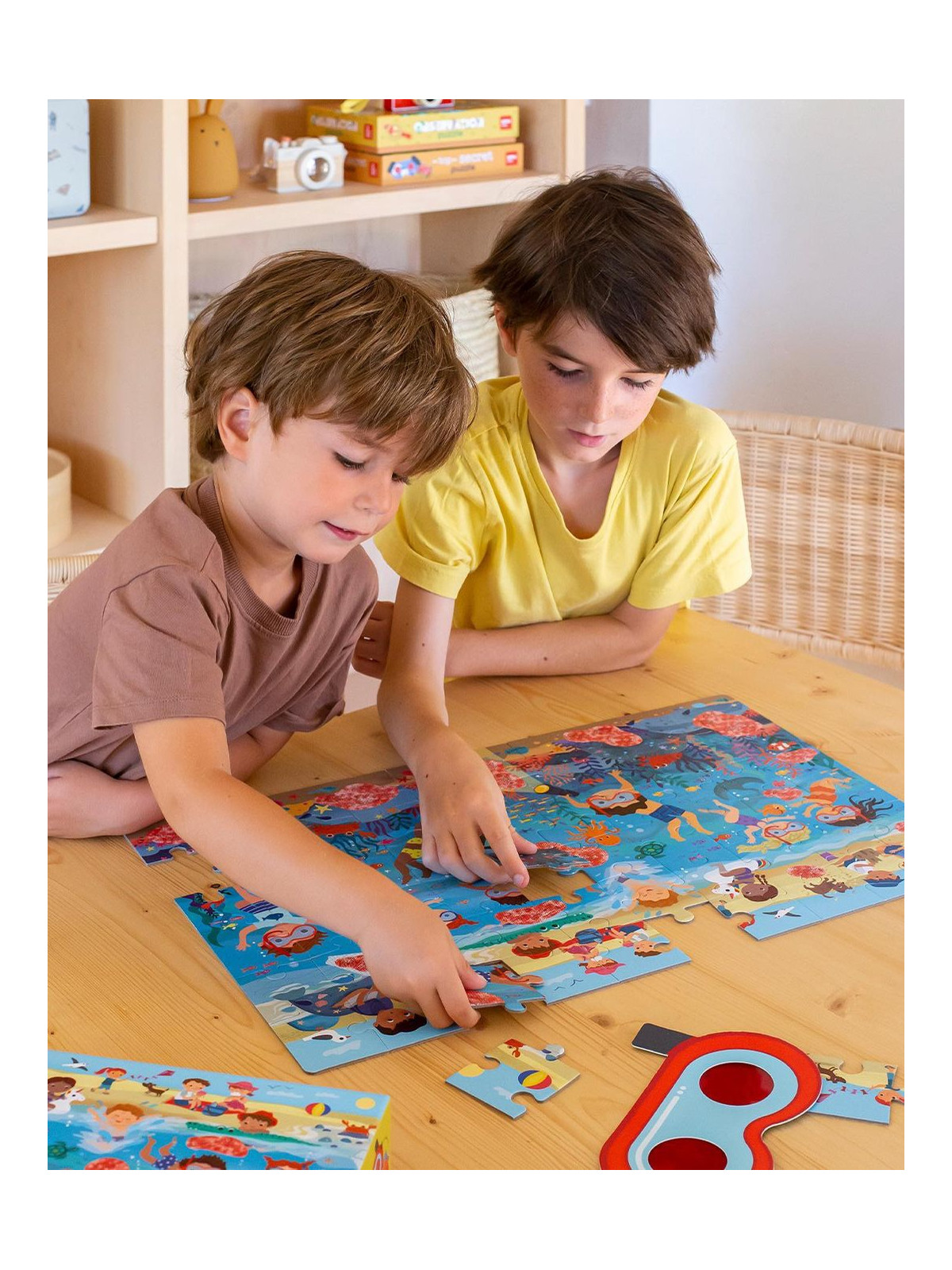 Puzzle z magicznymi okularami Apli Kids - Plaża 4+