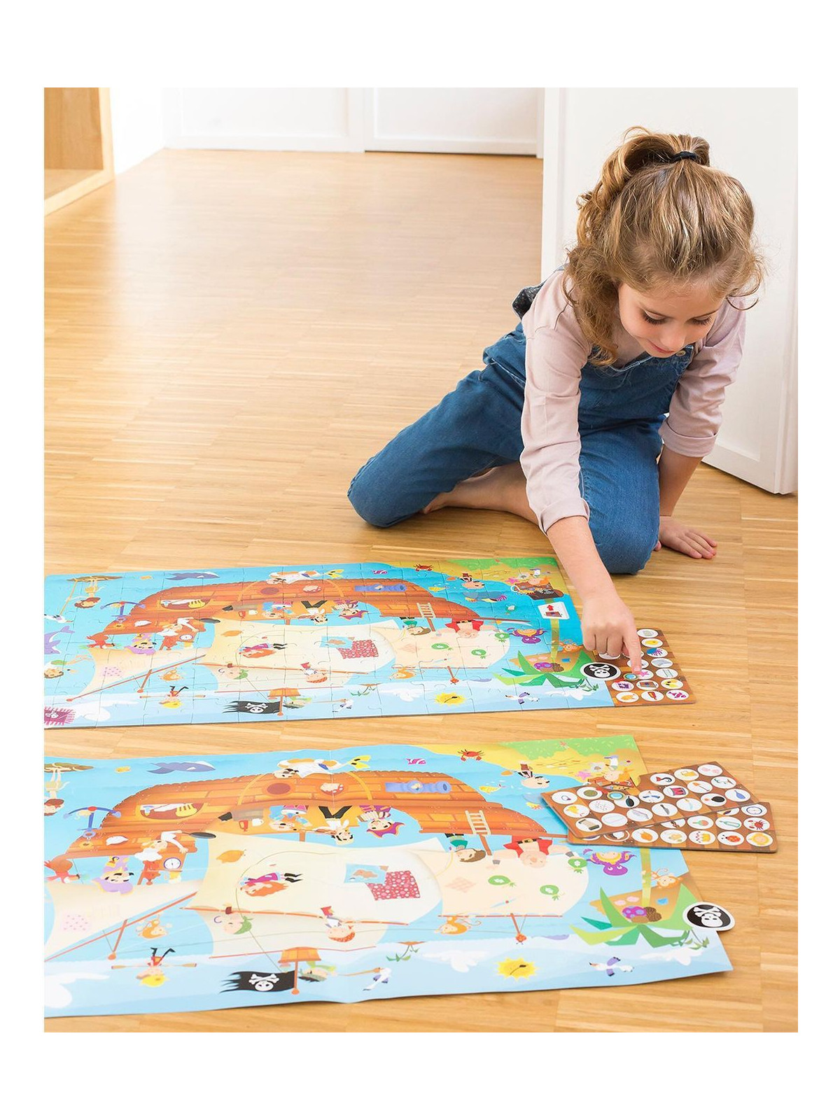 Puzzle obserwacyjne Apli Kids - Statek piratów 104 el.5+