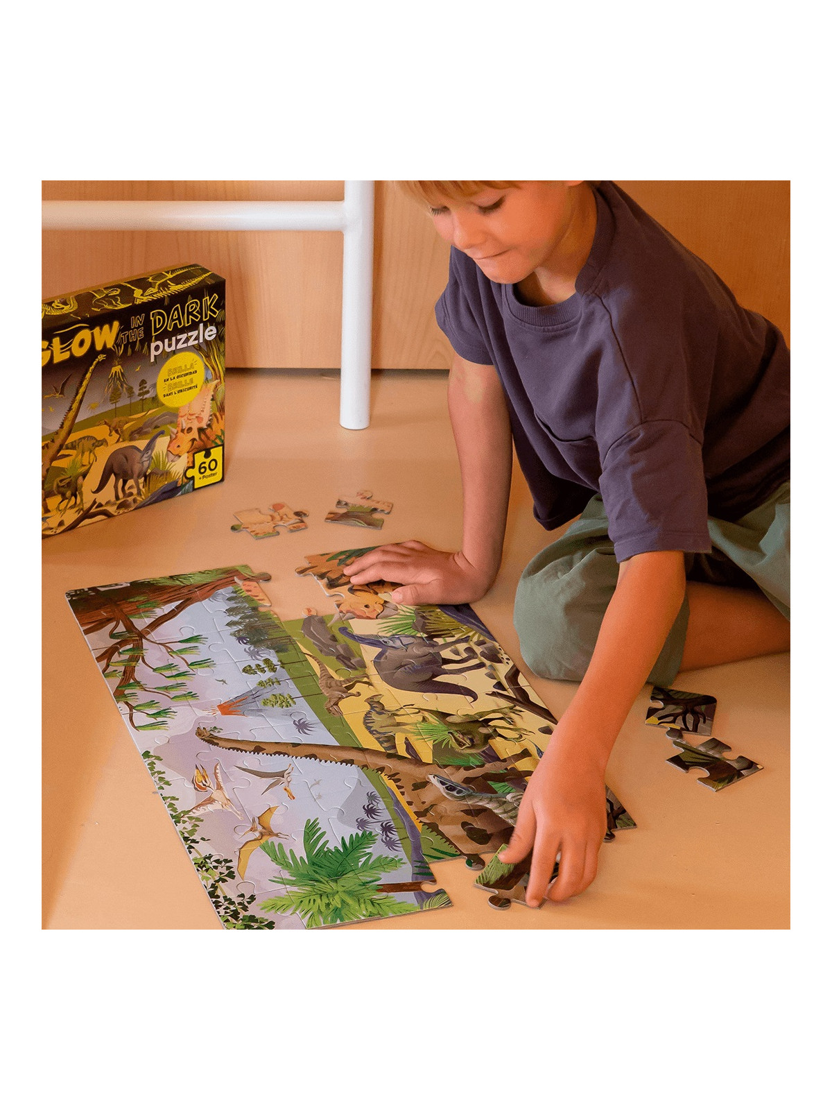 Puzzle świecące w ciemności Apli Kids - Dinozaury 4+