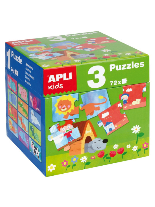 Zestaw Puzzli dla dzieci 3w1 Apli Kids