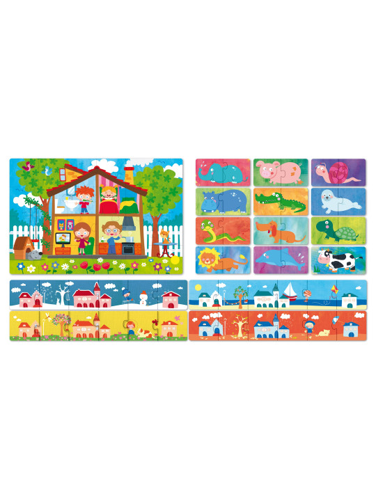 Zestaw Puzzli dla dzieci 3w1 Apli Kids