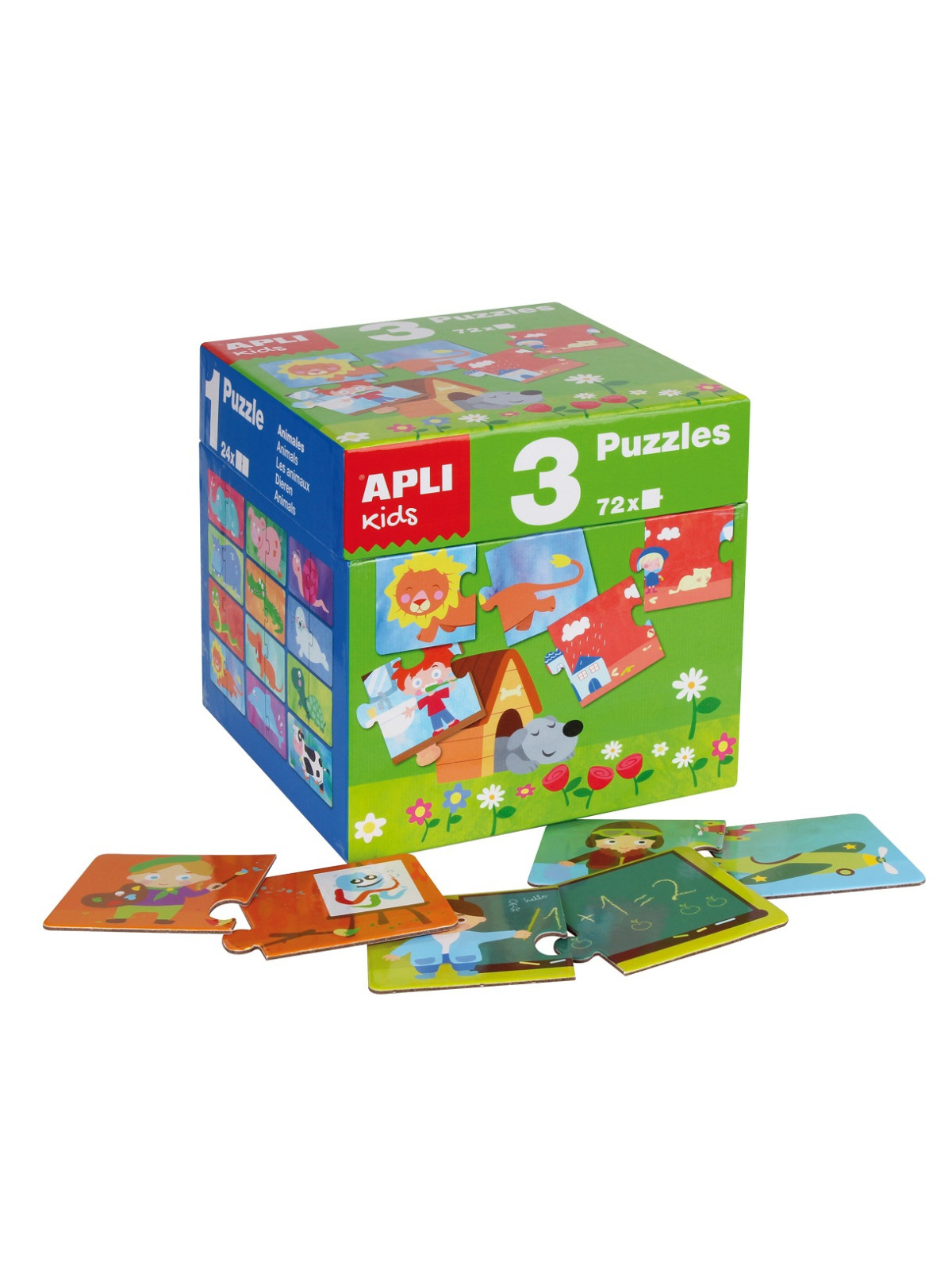 Zestaw Puzzli dla dzieci 3w1 Apli Kids