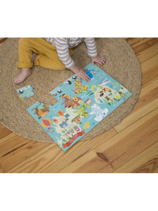 Puzzle XL Apli Kids - Mapa świata 3+