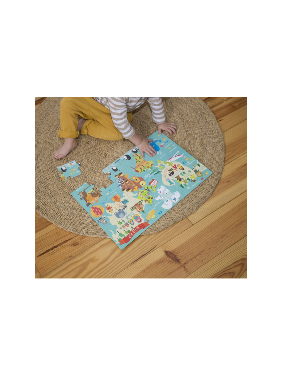 Puzzle XL Apli Kids - Mapa świata 3+